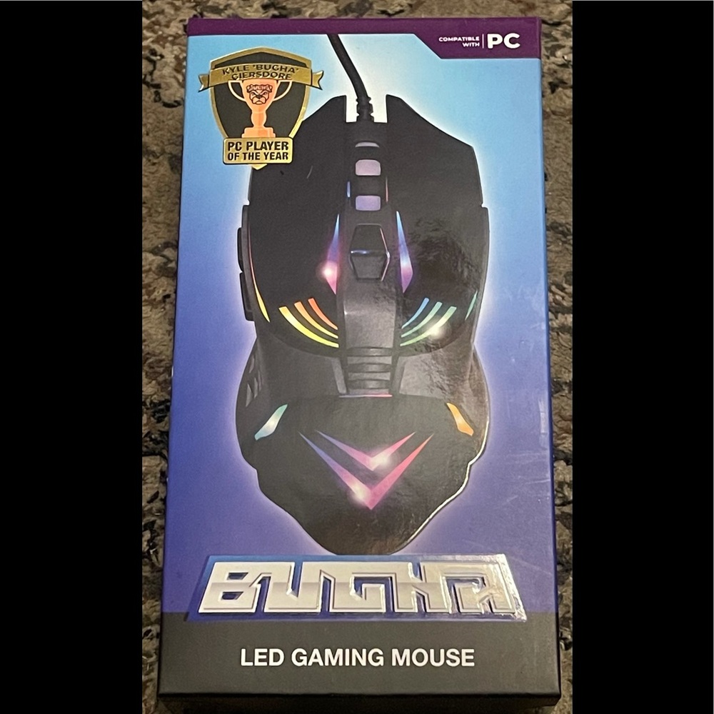 Bugha LED Gaming Mouse PS4 Xbox Nintendo PC
